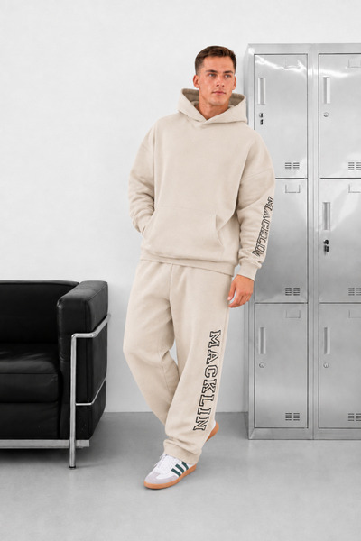 macklin Unisex Women's and Men's Oversized 3-Yarn Hooded Sweatshirt and Baggy...