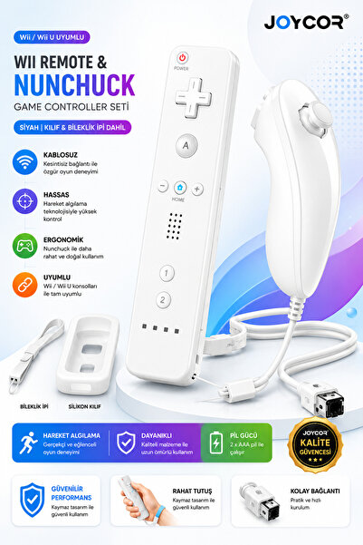 JOYCOR Wii Motion Plus Kumanda – Hareket Sensörlü Kablosuz Controller, Wii Re...