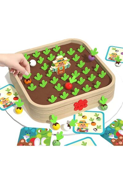 GENERAL Montessori Carrot Harvest Game - Educational Wooden Toy for Toddlers ...
