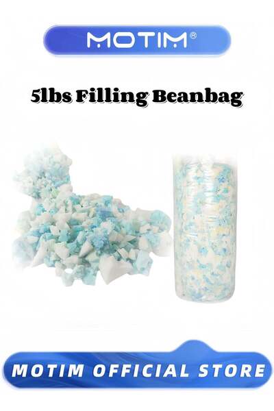 MOTIM 5lbs Shredded Memory Foam Filling Comfortable Soft Bean Bag Filler Rand...