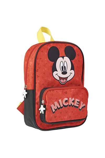 Mickey Mouse Ghiozdan gradinita cu buzunarel frontal, rosu - negru, 20 x 27 x...
