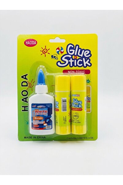 HAODA Glue Stick and White School Glue Non-Toxic