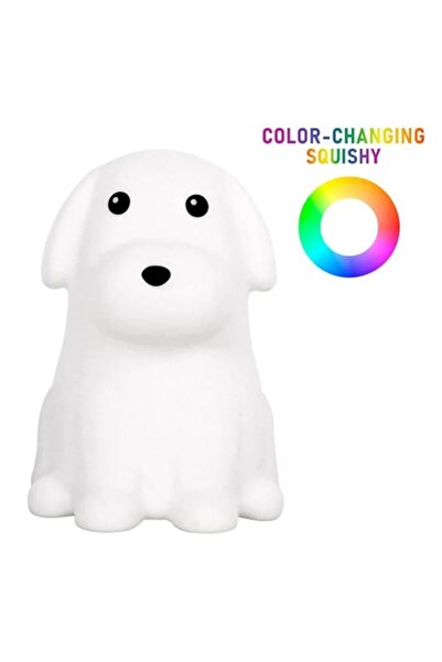 Generic Squishy Colorful Dog Night Light with Batteries 11 x 12 x 16 cm