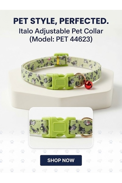 matt Italo Adjustable Pet Collar – Durable Cat and Dog Neck Strap with Safety...