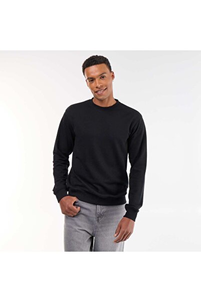 KIABI Plain French Terry Sweatshirt Black