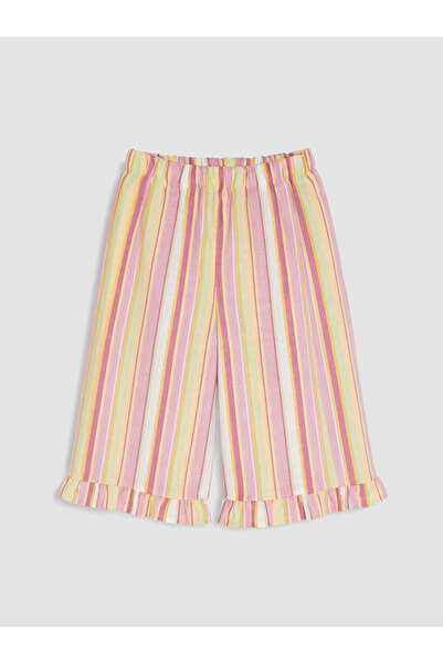LC Waikiki Esvab • Modern & Distinctive Striped Linen-Look Girls' Trousers wi...