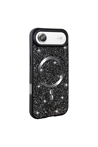 zore iPhone 17 Air Case with Glitter Diamonds and Magsafe Camera Raised Silic...