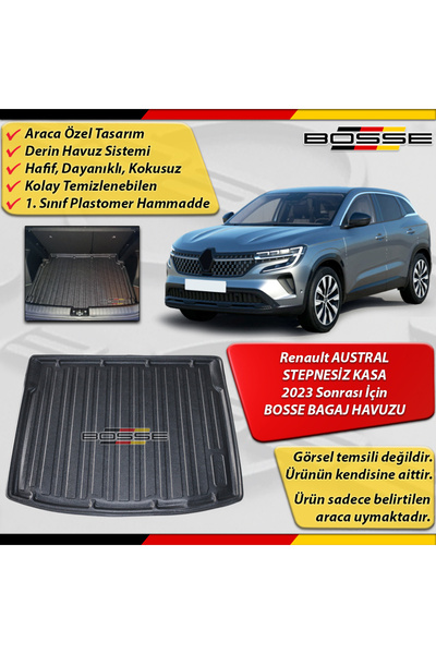 BOSSE Renault AUSTRAL Bagaj Havuzu STEPNESİZ Kasa İçin 2023 Sonrası Araca Öze...