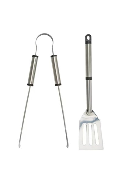 YUPY ® Grill utensil set, 2 pieces, stainless steel, 36 cm, with handle, resi...