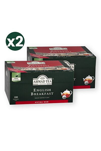 Ahmad Tea English Breakfast Demlik Poşet Çay 100'lü 320 G 2'li Ekonomik Paket...