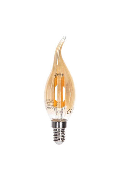 FOXMAG24 Bec LED tip lumânare E14 6W cu sticlă maro, iluminat elegant și econ...