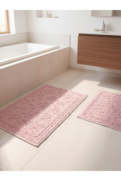 LC Waikiki Flower Embroidered Bath Mat Set of 2 for Style Enthusiasts from Uz...