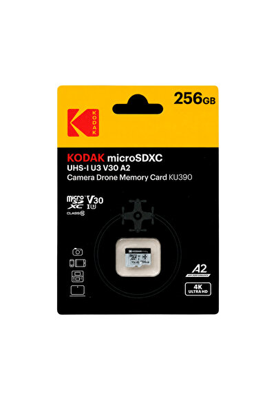 Kodak 256GB Micro SD UHS-I U3/V30/A2 Drone İçin KU390