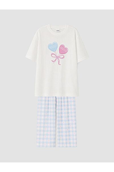 LC Waikiki Crew Neck Girls' Capri Pajama Set