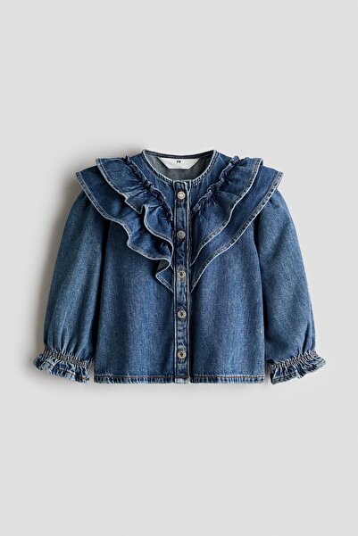 H&M Farbalalı Kot Bluz
