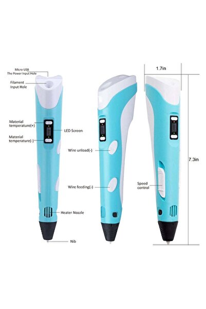 Genrics 3D pen 3D Pen 3DPEN-2 Multicolor with Adjustable Temperature & Speed, 0.7 mm Nozzle, Compatible with ABS/PLA 1.75 mm Filaments, Fast Heating, Lightweight Ergonomic Design – Includes 3 Filaments, Adapt