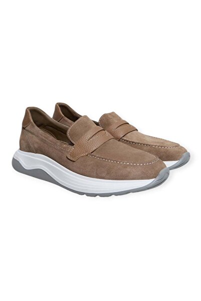 FRANCO CALVANI Mink Color Laceless Genuine Leather Men's Shoes