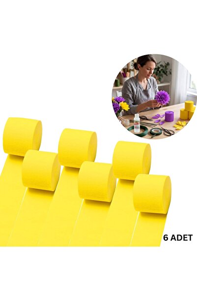 roco paper Yellow Stripe Crepe Paper Roll, Flower Making, Party, Craft Decora...