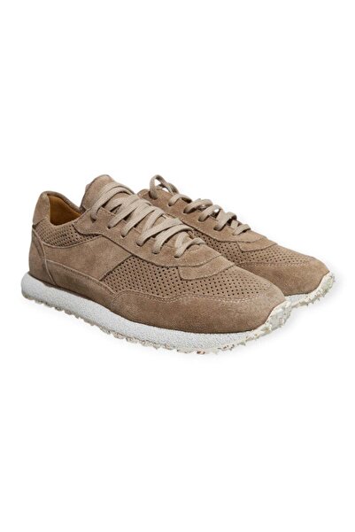 FRANCO CALVANI Mink Color Lace-Up Genuine Suede Leather Men's Shoes