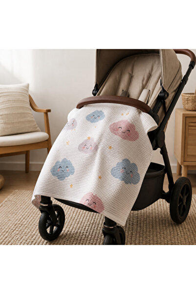 Beşik & Puset Pikesi - Clouds - 70x100 cm - Organik Pamuk - Seacell - Smartcel - Anti Bakteriyel - Hassas Cilt