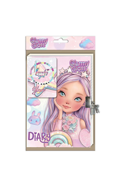 Diakakis DIARY 60 SHEETS WITH BRACELET & LOCK 19.8X19.8CM GLAMMY GLOSS