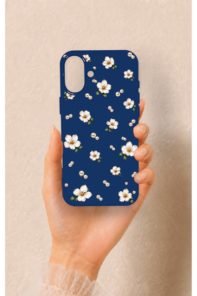 Vip Case iPhone 16 Plus Uyumlu Papatya İnci Desenli Silikon Kılıf