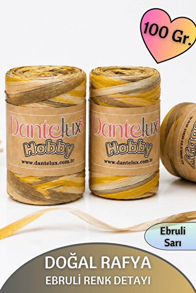 Dantelux Ebruli Renk 100 Grams Natural Raffia (Soft Yarn Feature, Special Ser...