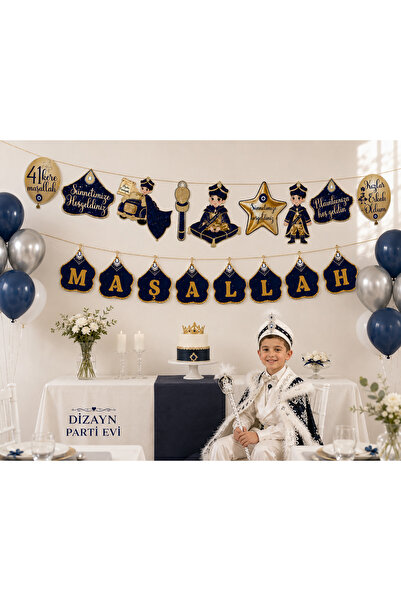 Dizayn Parti Evi Maşallah Sünnet Süsleme Seti 2’li – 41 Kere Maşallah Dekorat...
