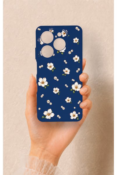Vip Case Tecno Spark 20C Compatible Daisy Pearl Patterned Silicone Case