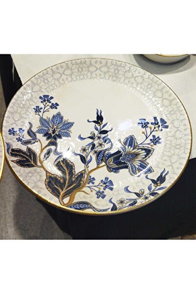 ACAR DAYANIKLI TÜKETİM ÇİÇEK DESENLİ 28 CM 6 LI SERVİS TABAĞI