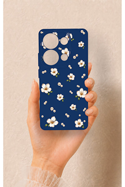 Vip Case Redmi Note 13 Pro 4G Uyumlu Papatya İnci Desenli Silikon Kılıf