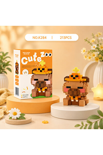 womistore Cute Zoo Series Cute Capybara Brick Block Building Block Figure