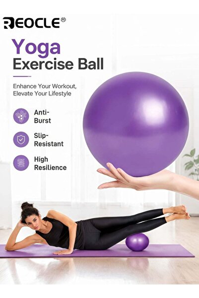 REOCLE Mini Extra Thick Yoga and Pilates Ball Stability Exercise Ball for Cor...