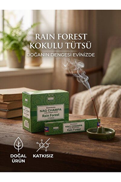 Darshan Nag Champa Yağmur Ormanları Kokulu Flora Çubuk Tütsü