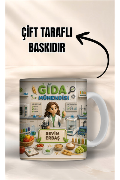 Evion Gıda Mühendisi Özel İsimli Kupa Bardak – Kişiselleştirilebilir Gıda Müh...