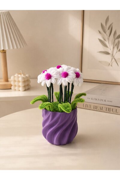Purple / El Yapımı Solmayan Şönil Papatya