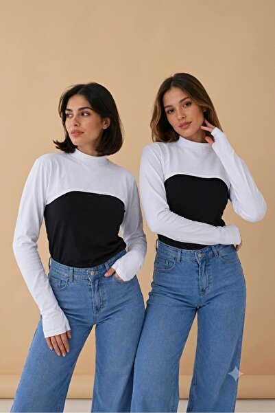 ALDAIYR 2 Pcs Fingered Hijab Neck Collar |   Yakali Long Sleeve Sleeved Body ...