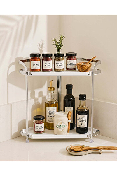 REDTAG White Triangle 2-Tier Kitchen Organizer