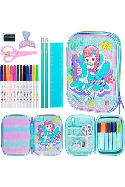GENERAL Kids Stationery Set Cute 3D Large Capacity Eva Pencil Case with Zippe...