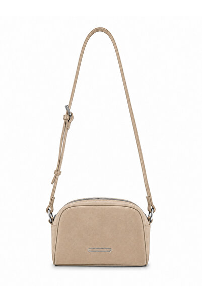 Elviora Liora Beige Suede – Bej Süet Kumaş Ayarlanabilir Askılı Kadın Omuz ve...