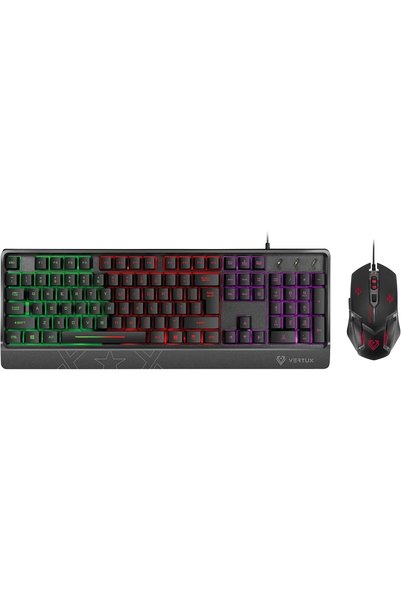 VERTUX Orion, oyun klavyesi ve fare, 6 programlanabilir fare, ayarlanabilir 3200 dpi, bilek desteği