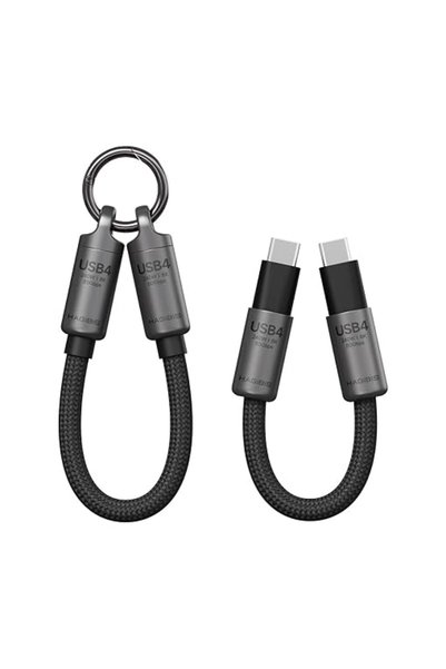 GENERAL هاجيبيس كيبل USB4 محمول على شكل مفتاح 0.5 قدم، كيبل C إلى C قصير بطول...