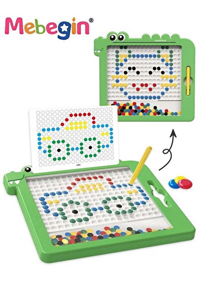 MEBEGIN Magnetic Drawing Board, Magnet Doodle Board with Dot Beads and 10 Ref...