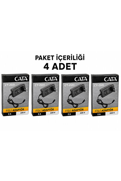 Cata Ct 2551 220V 2 Amper Plastik Fişli Adaptör 4 Adet