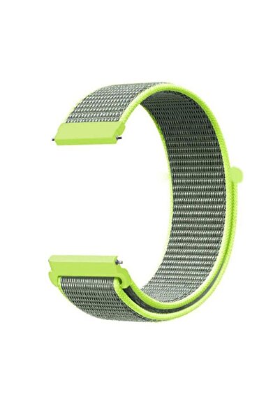 Gpack Tecno Watch 3 Active Kordon Kayış Kumaş Cırt Cırtlı Neon Yeşil 22/CRT