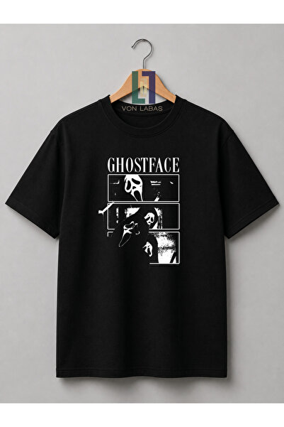 Grafftee Clothing Unisex Βαμβακερό T-Shirt με σχέδιο Ghost Face, Νέας Σεζόν, ...