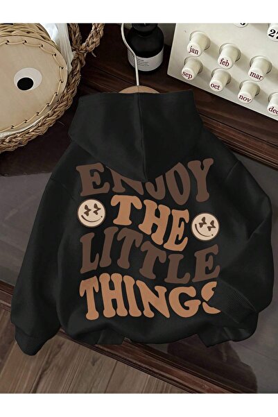 SVART WEAR Children's Enjoy the Little Things Printed Hoodie Hooded Sweatshir...