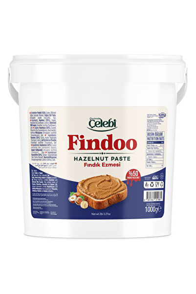 Gourmet Çelebi Findoo Fındık Ezmesi 1 Kg - Sürülebilir Fındık Ezmesi (Parçacı...