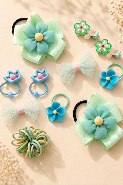 morbella Girls' Hair Clips 11 Pieces Bow Hairpins Rubber Hair Accessory Set S...