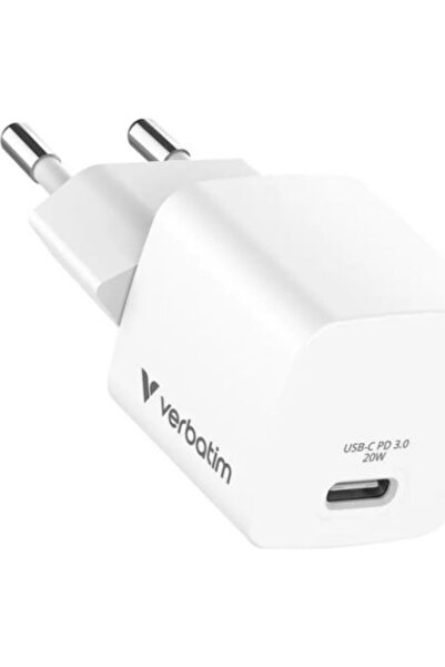 Verbatim Μίνι Φορτιστής GaN USB-C 20W Λευκός (32395)